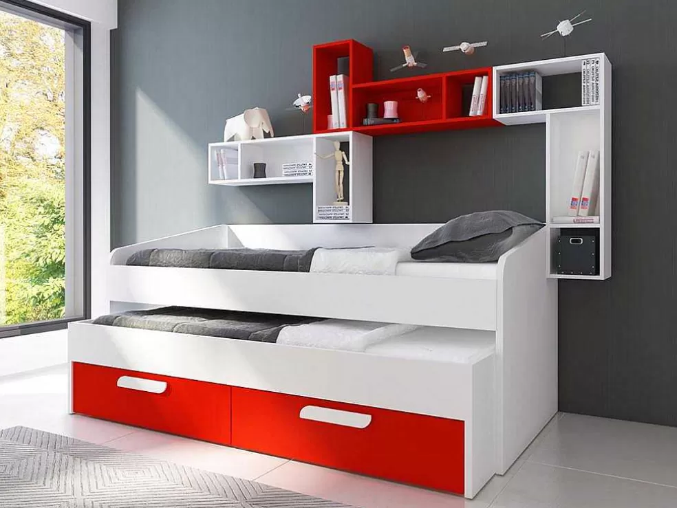 Vente-unique Cama Dupla Adams (190 90 Cm)(Vermelho)* Cama Dupla