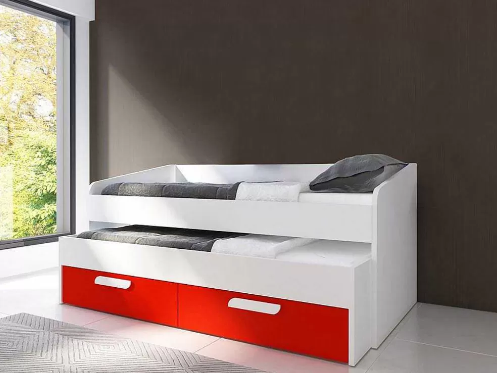 Vente-unique Cama Dupla Adams (190 90 Cm)(Vermelho)* Cama Dupla