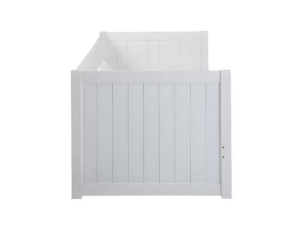 Vente-unique Cama Dupla Banco Com Gaveta De 2 X 90 X 200 Cm Em Pinho E Mdf Cor Branco - Alfiero* Cama Dupla