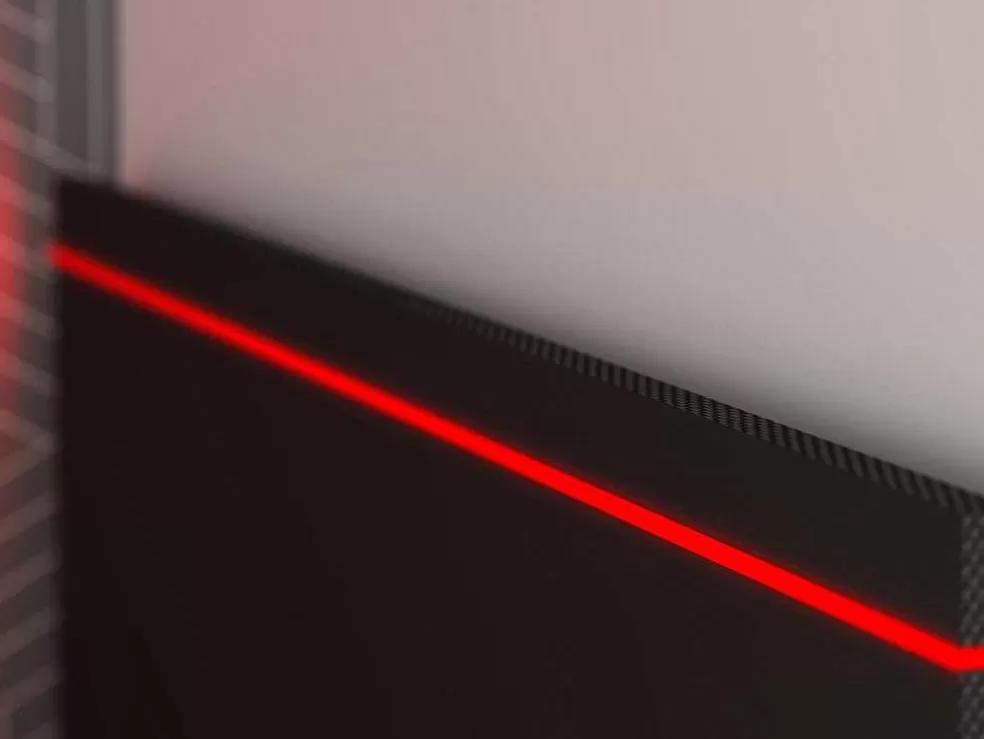 Vente-unique Cama Dupla Gamer 90 X 200 E 90 X 190 Cm Com Secretária E Leds Antracite E Vermelho, Com Colchão E Sommier - Vouani* Cama Dupla