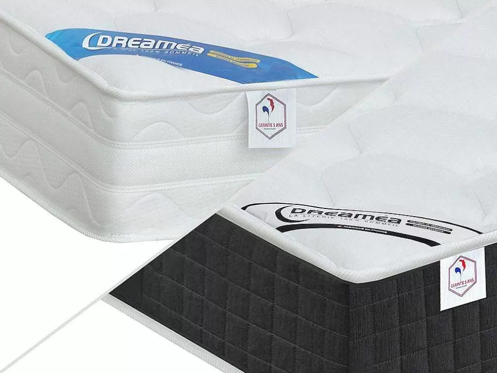 DREAMEA Cama Elétrica Articulada Terminais E Colchão De Molas Ensacadas E Memória De Forma - Motores Okin - Branco - 2X90X200 Cm - Phanes Da * Cama Articulada