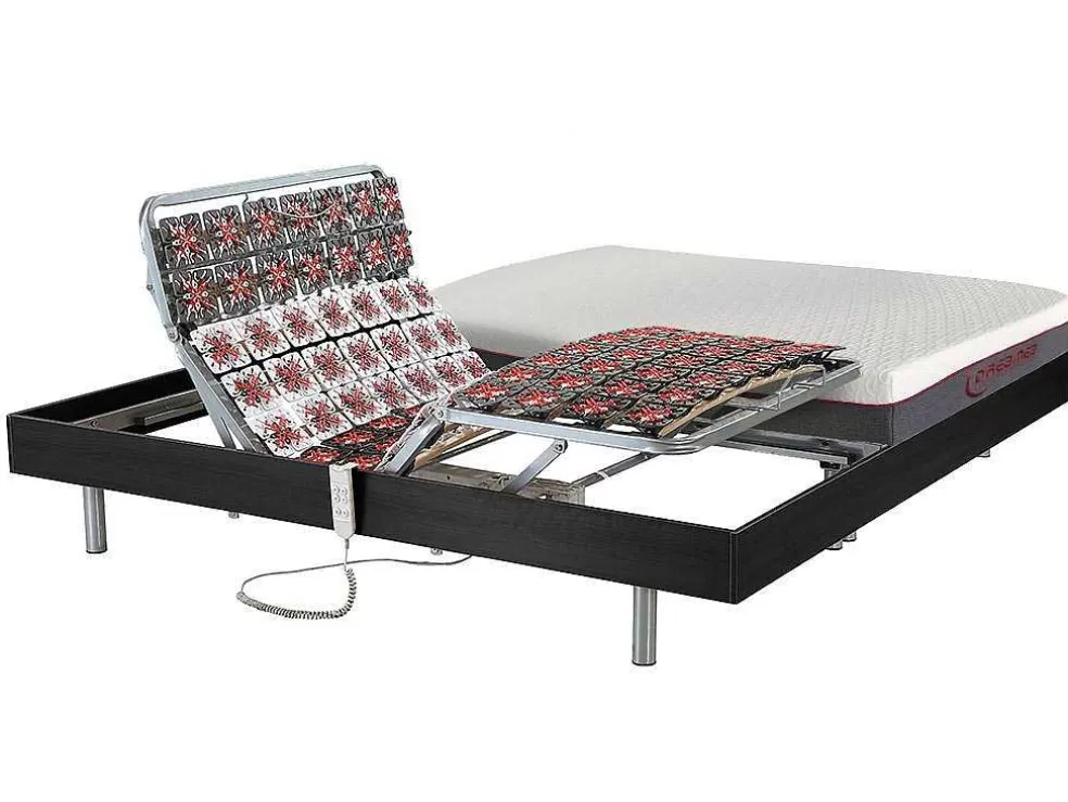 DREAMEA Cama Elétrica Articulada Terminais E Colchão Memória De Forma - Motores Okin - Preto - 2 X 80 X 200 Cm - Atride Da * Cama Articulada
