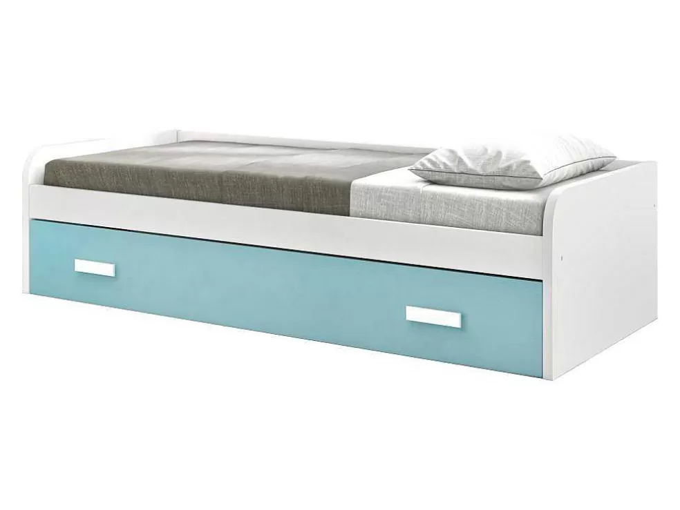 Venprodin Cama Gaveta - 90 Cm 54X190X98Cm - Branco-Caribe* Cama Com Arrumação