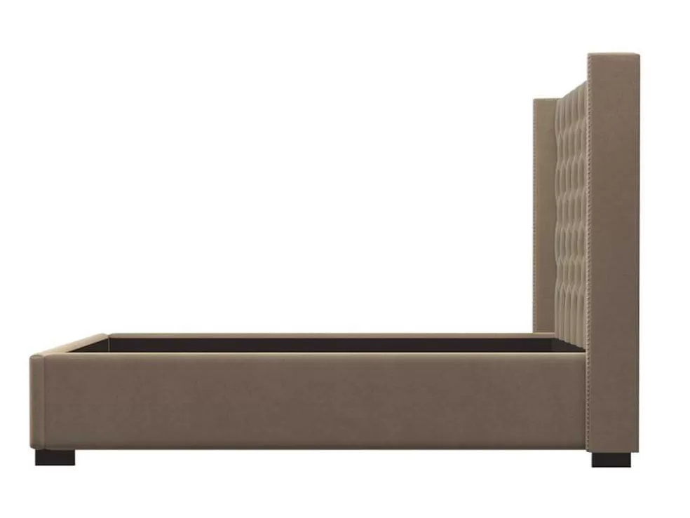 Vente-unique Cama Massimo Cabeceira De Cama Em Capitone- 160X200Cm- Tecido Bege* Cama De Adulto