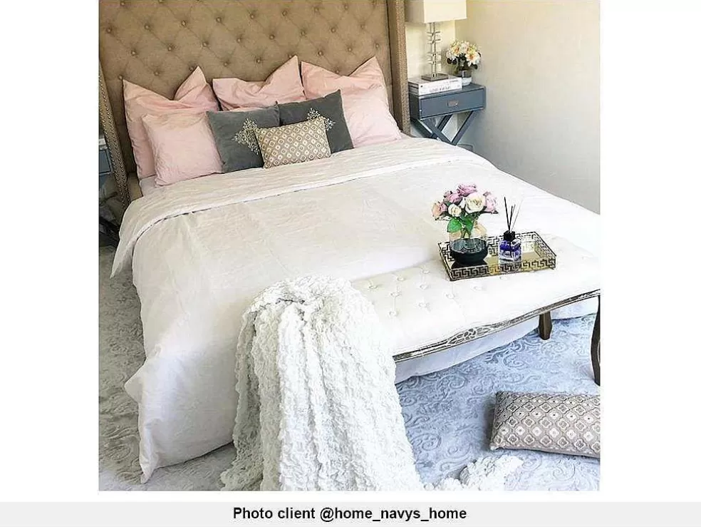 Vente-unique Cama Massimo Cabeceira De Cama Em Capitone- 160X200Cm- Tecido Bege* Cama De Adulto