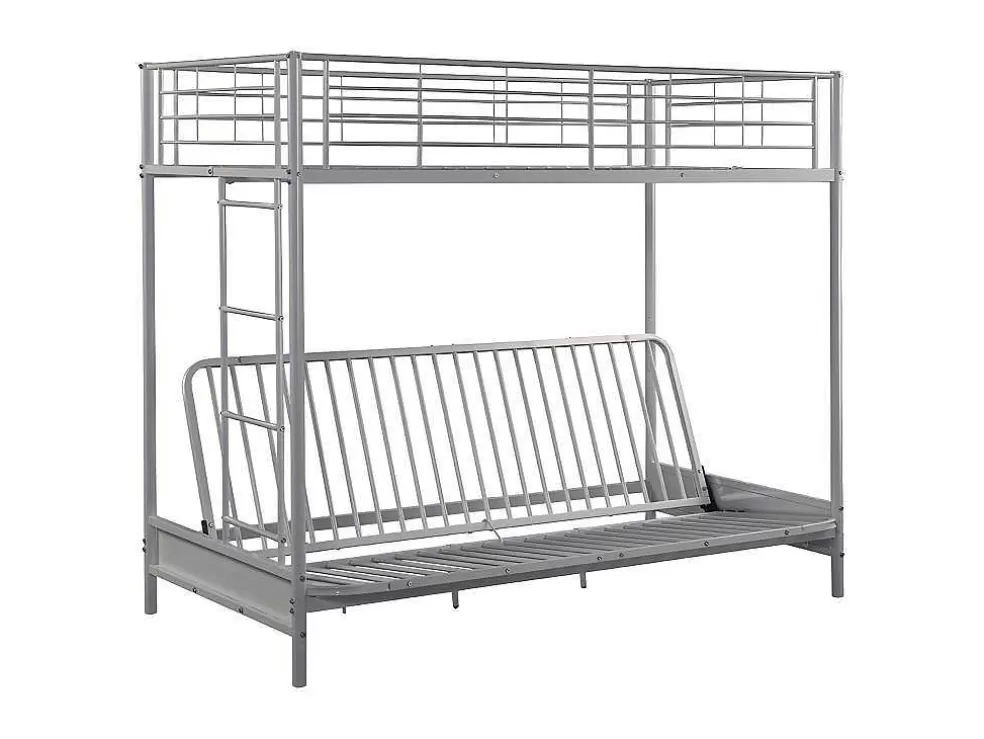 Vente-unique Cama Mezzanine 90X190 Cm Com Sofá Convertivel Em Metal Prateado - Modulo Iv* Cama Alta