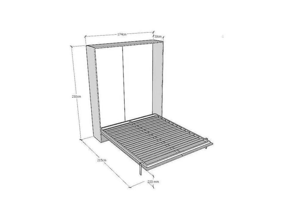 ITAMOBY Cama Retratil 160 Vertical Kentaro Cinza Branca* Cama Rebatível