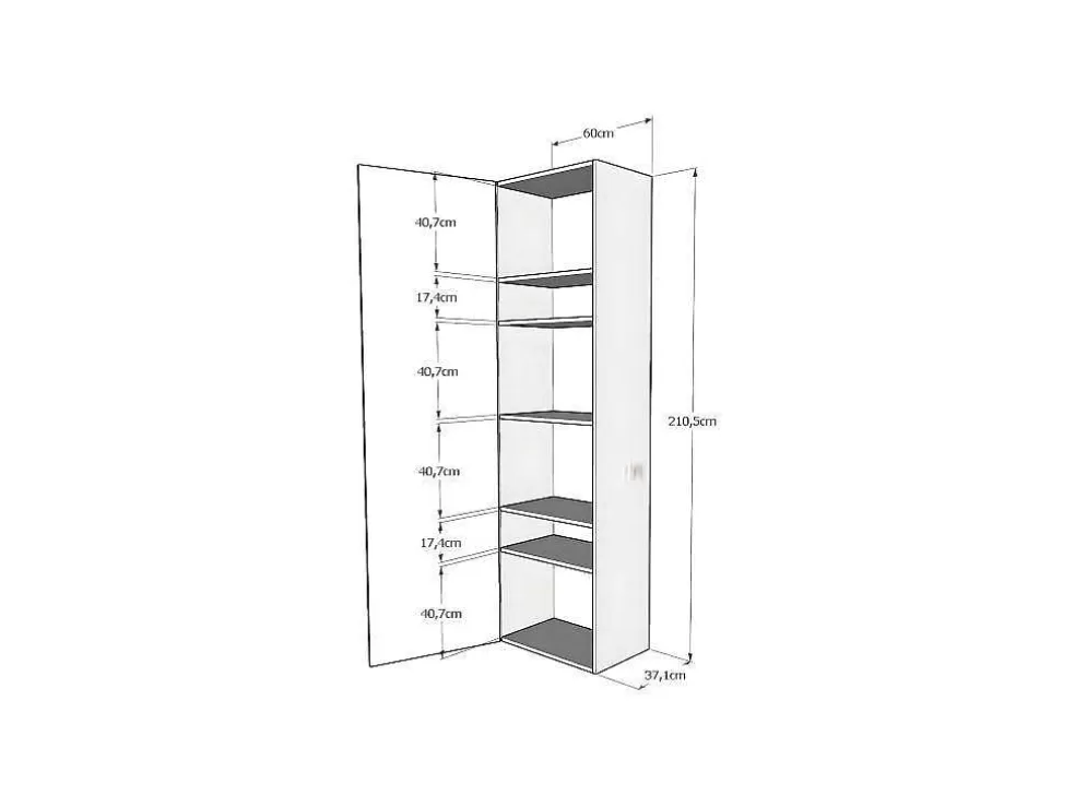ITAMOBY Cama Retratil 140 Vertical Kentaro Com Armário Coluna E Armários Suspensos Cinza Branca* Cama Rebatível