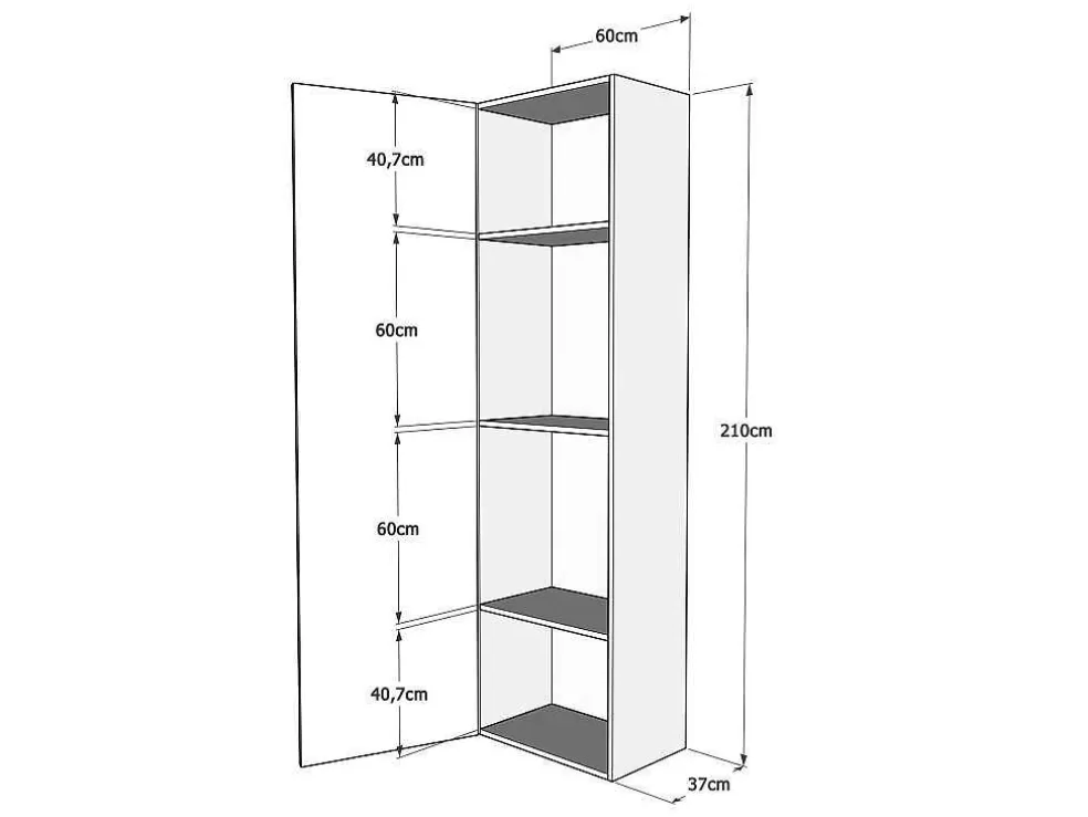 ITAMOBY Cama Retratil 140 Vertical Kentaro Com Armário Coluna E Armários Suspensos Nogueira* Cama Rebatível