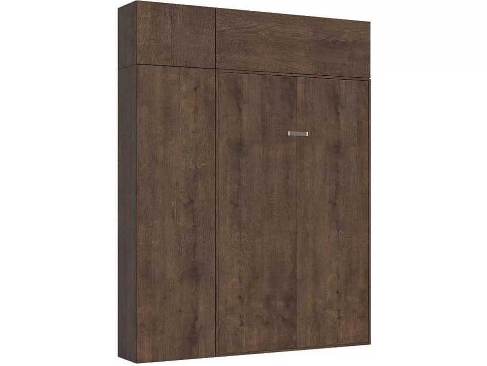 ITAMOBY Cama Retratil 140 Vertical Kentaro Com Armário Coluna E Armários Suspensos Nogueira* Cama Rebatível