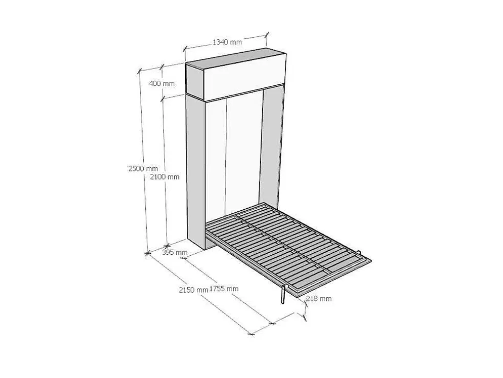 ITAMOBY Cama Retratil 120 Vertical Kentaro Com Armário Suspenso Nogueira* Cama Rebatível