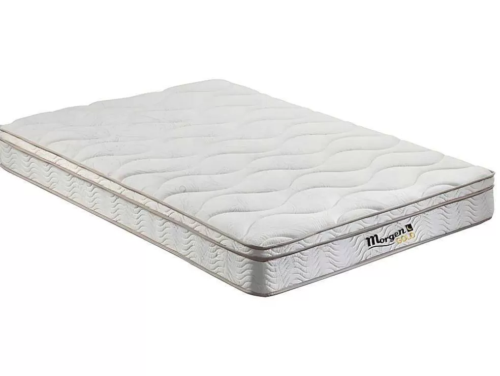 Vente-unique Cama Retratil 160 X 200 Cm Abertura Vertical Manual Branca E Cinza + Colchão - Malina Ii* Cama Rebatível