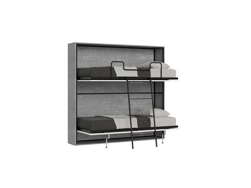 ITAMOBY Cama Retratil Beliche Solteiro Horizontal Kando Com Colchões Cimento* Cama Rebatível
