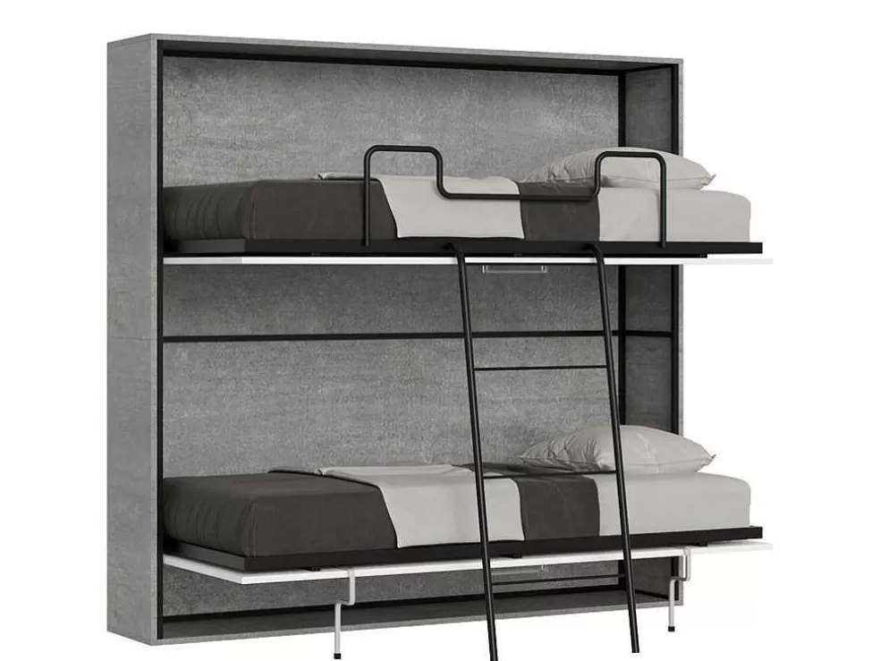 ITAMOBY Cama Retratil Beliche Solteiro Horizontal Kando Com Colchões Cimento* Cama Rebatível