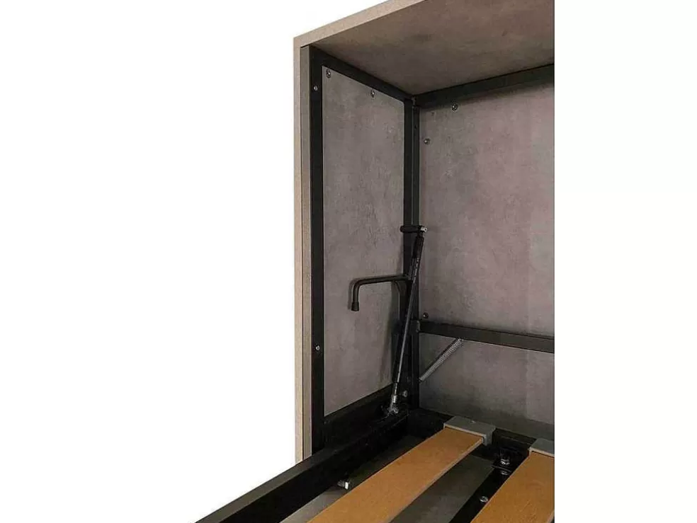 ITAMOBY Cama Retratil Beliche Solteiro Horizontal Kando Com Colchões Cinza Branca* Cama Rebatível