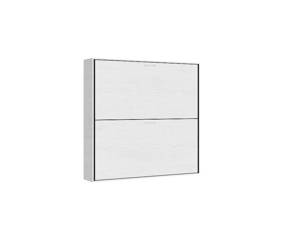 ITAMOBY Cama Retratil Beliche Solteiro Horizontal Kando Com Colchões Cinza Branca* Cama Rebatível