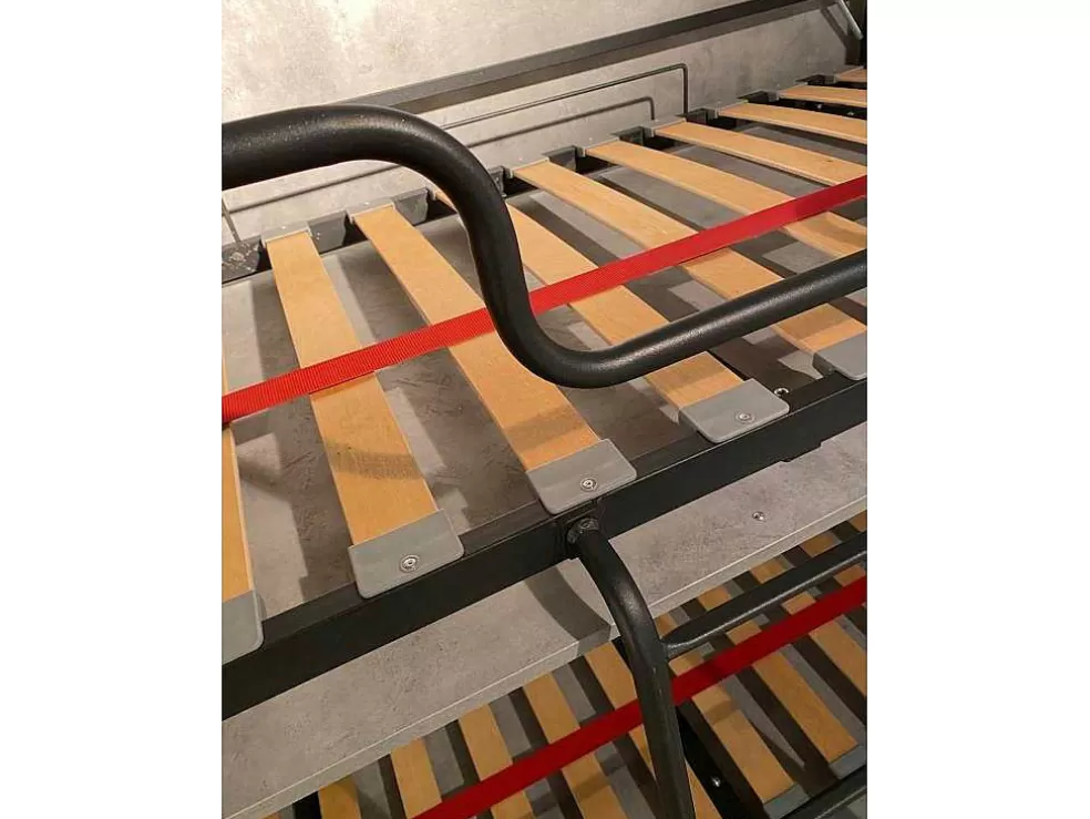 ITAMOBY Cama Retratil Beliche Solteiro Horizontal Kando Com Colchões Cinza Branca* Cama Rebatível