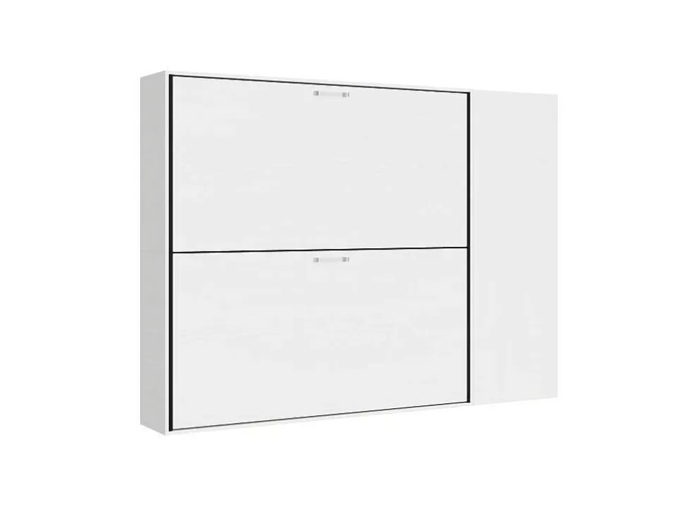 ITAMOBY Cama Retratil Beliche Solteiro Horizontal Kando Com Colchões Composicao H Cinza Branca* Cama Rebatível