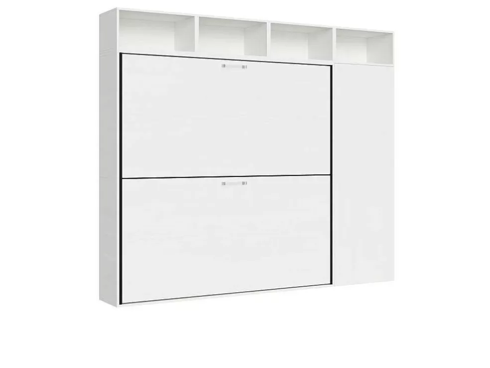 ITAMOBY Cama Retratil Beliche Solteiro Horizontal Kando Com Colchões Composicao I Cinza Branca* Cama Rebatível