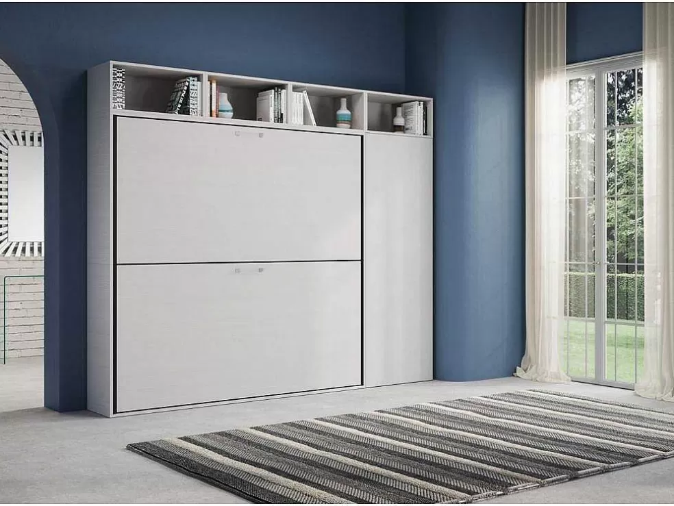 ITAMOBY Cama Retratil Beliche Solteiro Horizontal Kando Composicao I Cinza Branca* Cama Rebatível