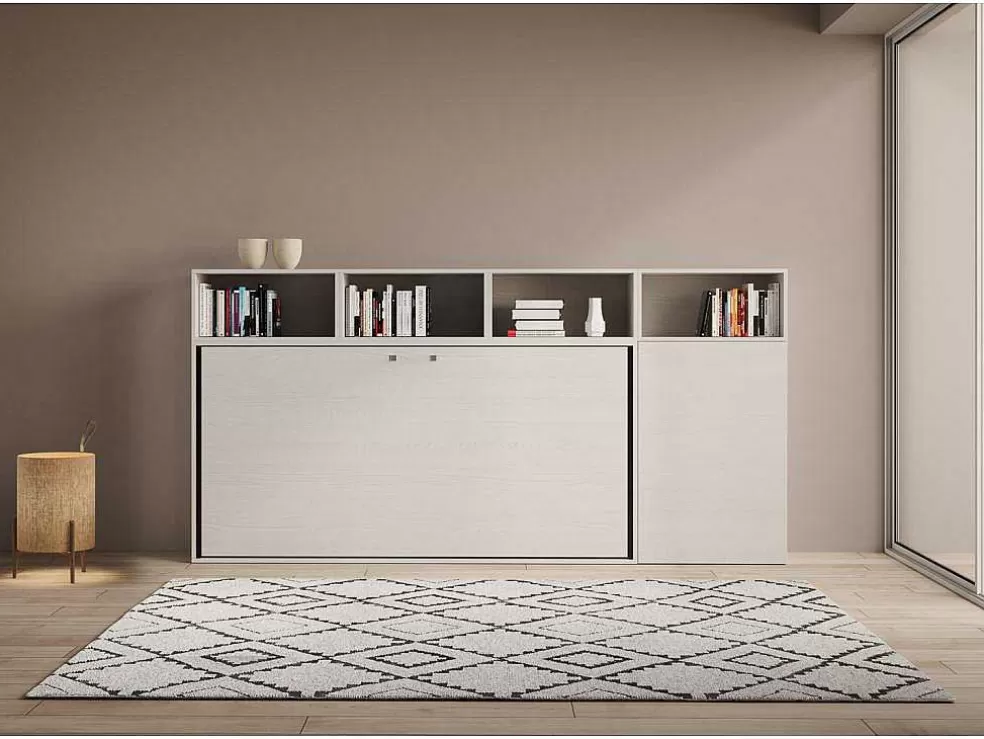 ITAMOBY Cama Retratil Solteiro Horizontal Kando Com Colchão Composicao A Cinza Branca* Cama Rebatível