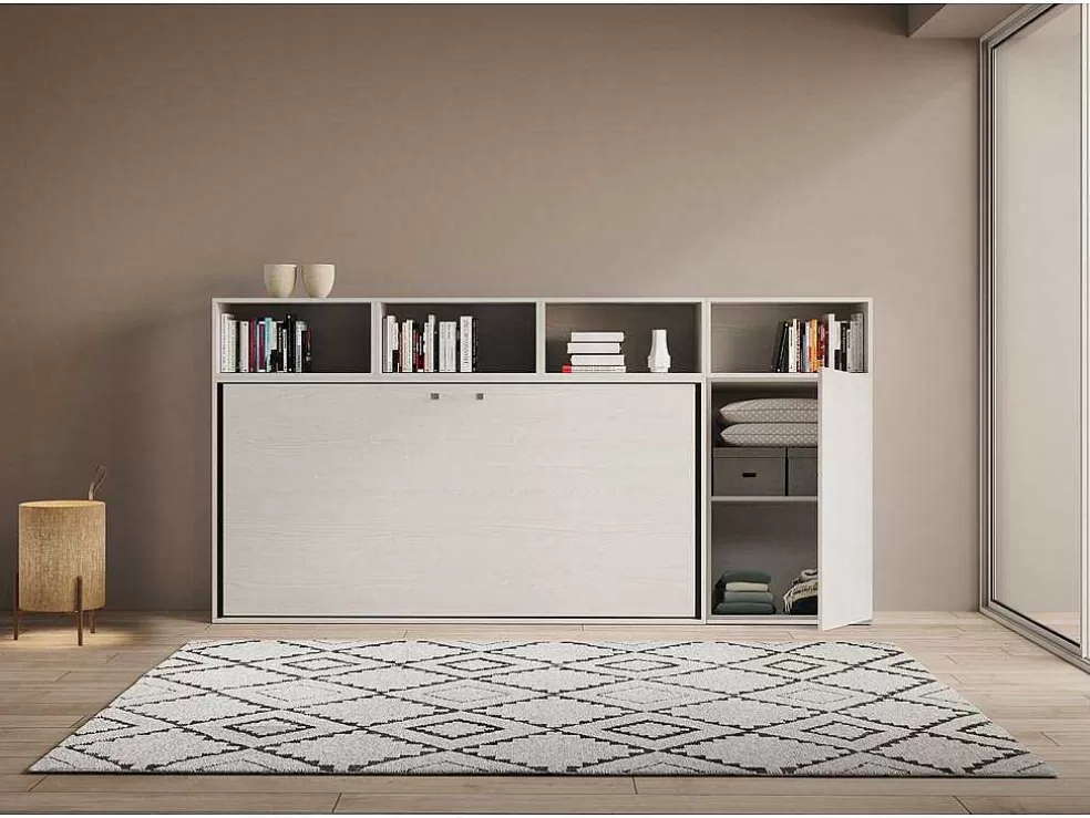 ITAMOBY Cama Retratil Solteiro Horizontal Kando Com Colchão Composicao A Cinza Branca* Cama Rebatível