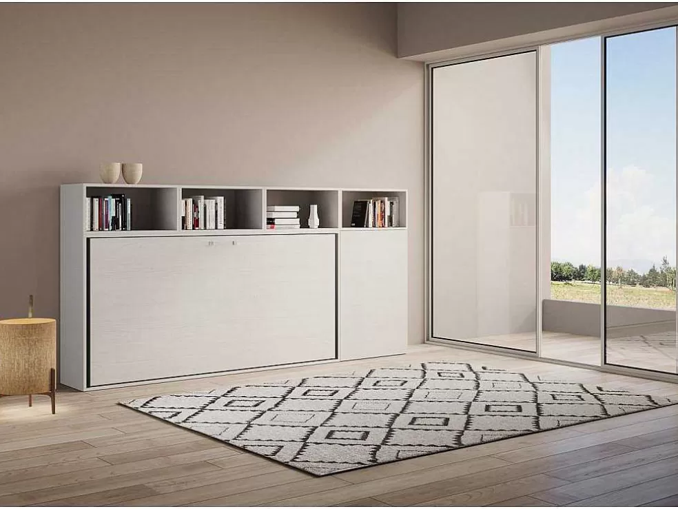 ITAMOBY Cama Retratil Solteiro Horizontal Kando Com Colchão Composicao A Cinza Branca* Cama Rebatível