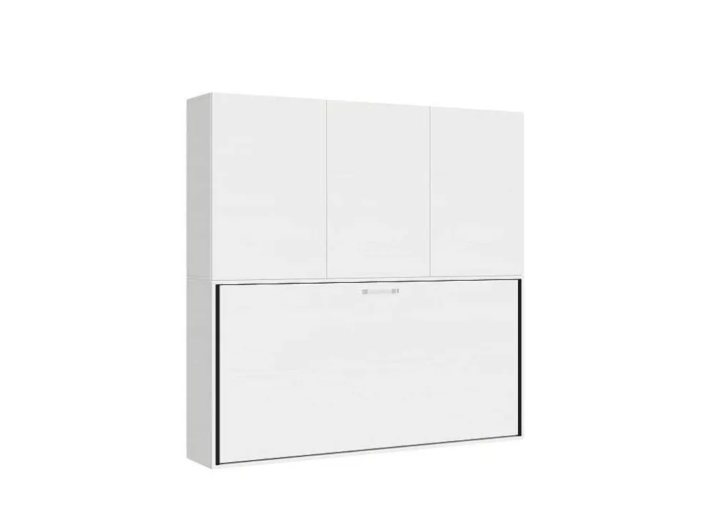 ITAMOBY Cama Retratil Solteiro Horizontal Kando Com Colchão Composicao D Cinza Branca* Cama Rebatível