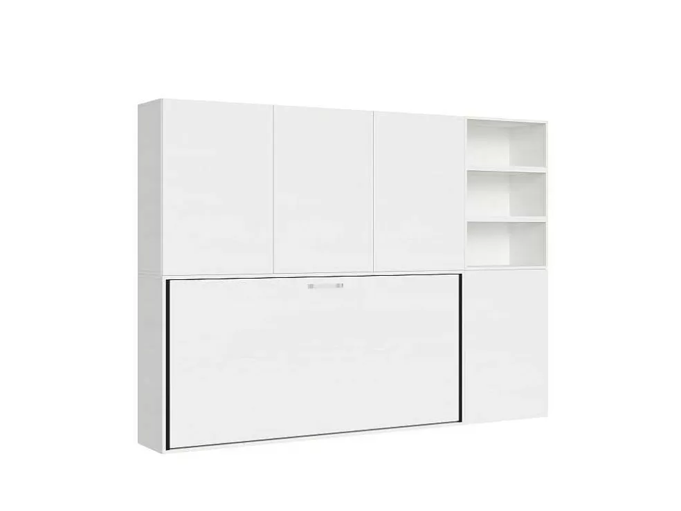 ITAMOBY Cama Retratil Solteiro Horizontal Kando Com Colchão Composicao F Cinza Branca* Cama Rebatível