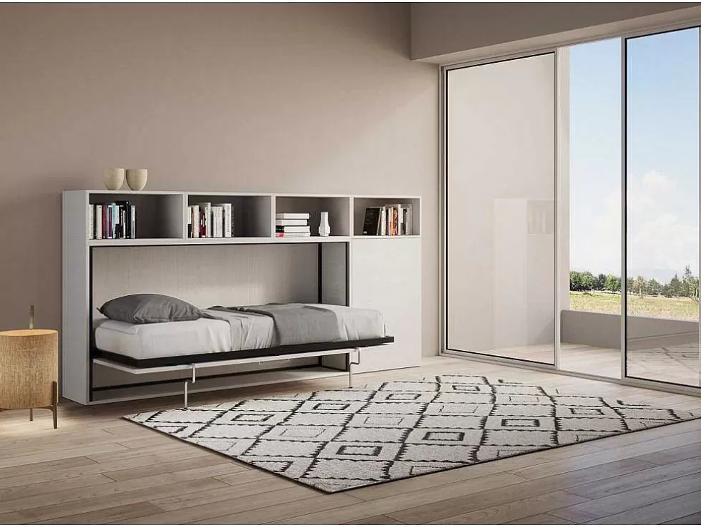 ITAMOBY Cama Retratil Solteiro Horizontal Kando Composicao A Cinza Branca* Cama Rebatível