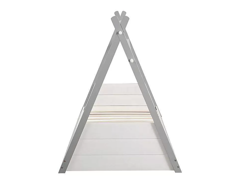 Vente-unique Cama Tenda De 90X190 Cm Em Pinho Cor Branco E Cinza - Sioux* Cama De Criança
