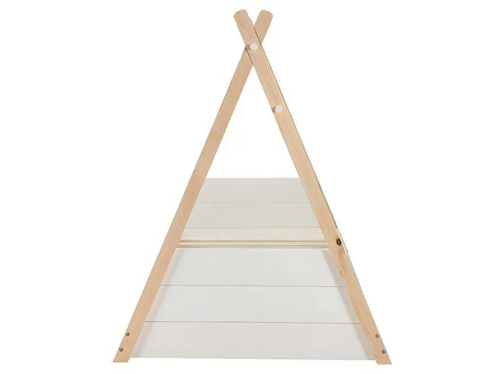 Vente-unique Cama Tenda De 90X190 Cm Em Pinho Cor Branco E Natural - Sioux* Cama De Criança