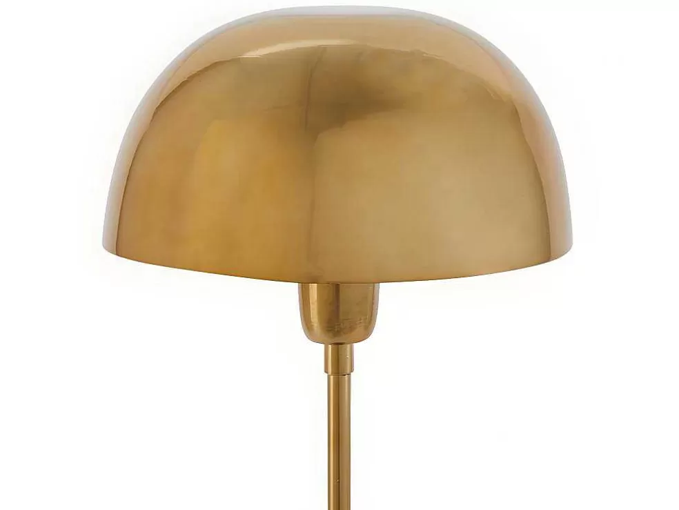OZAIA Candeeiro Mesa De Cabeceira Forma Cogumelo Estilo Art Deco Amanite - Marmore E Ferro - 24,5 X 24,5 X 52 Cm - Dourado* Promoções Decoração
