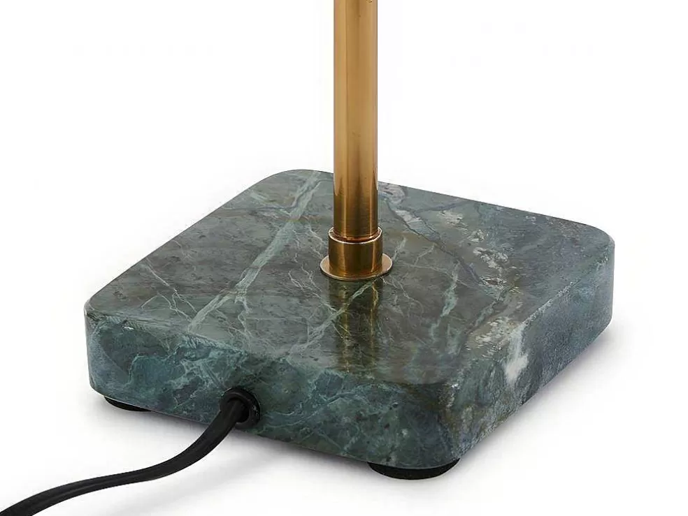 OZAIA Candeeiro Mesa De Cabeceira Forma Cogumelo Estilo Art Deco Amanite - Marmore E Ferro - 24,5 X 24,5 X 52 Cm - Dourado* Promoções Decoração