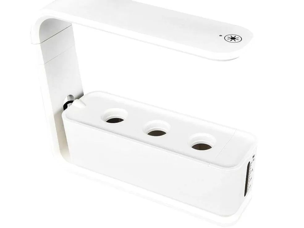 Vente-unique Canteiro De Interior Com Leds 3 Plantas, Altura Ajustavel, Branco - Gardenio* Floreira