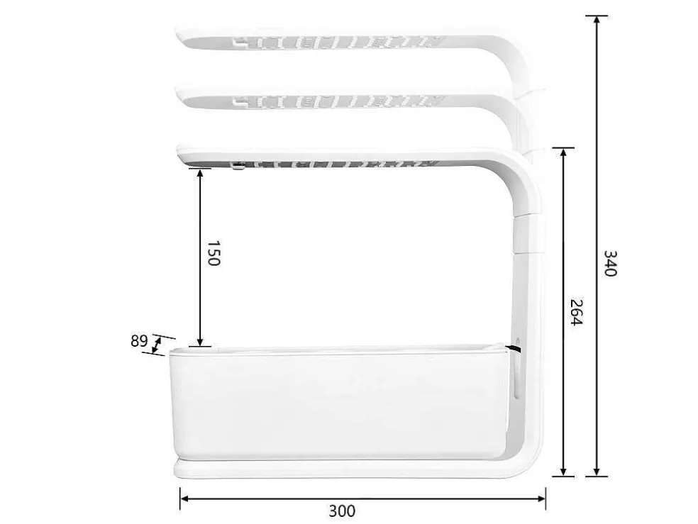 Vente-unique Canteiro De Interior Com Leds 3 Plantas, Altura Ajustavel, Branco - Gardenio* Floreira