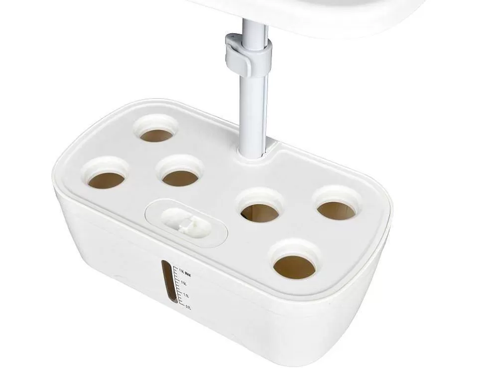 Vente-unique Canteiro De Interior Com Leds 6 Plantas, Altura Ajustavel, Branco - Gardenio* Floreira