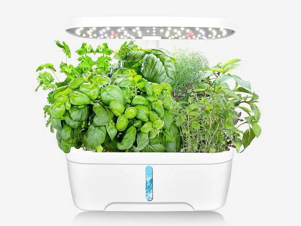 Vente-unique Canteiro De Interior Com Leds 6 Plantas, Altura Ajustavel, Branco - Gardenio* Floreira