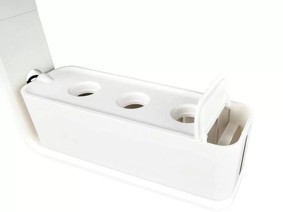 Vente-unique Canteiro De Interior Com Leds 3 Plantas, Altura Ajustavel, Branco - Gardenio* Floreira