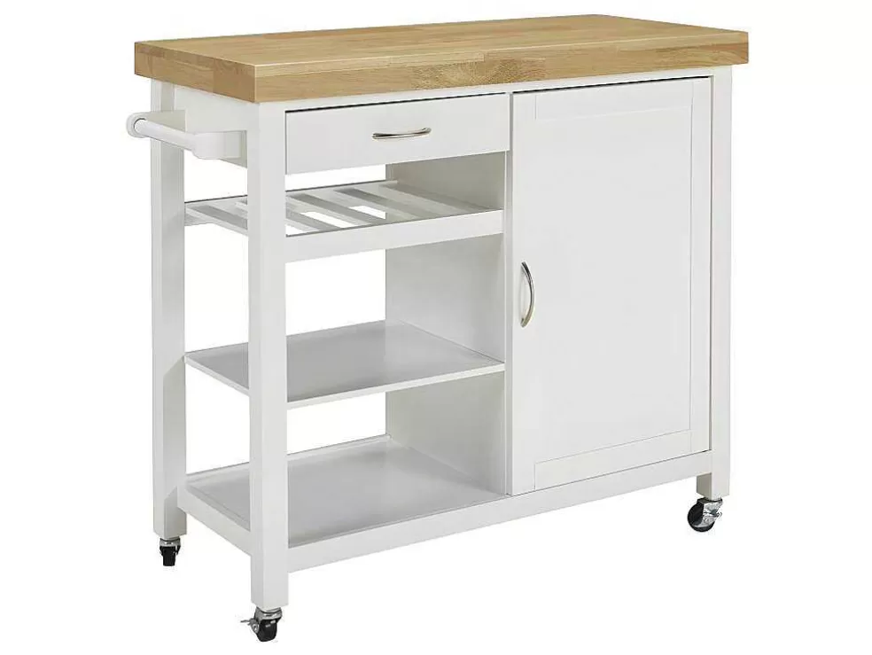 Vente-unique Carrinho De Cozinha Com Rodizios Skyler - 1 Porta E 1 Gaveta - Hevea* Móvel De Cozinha