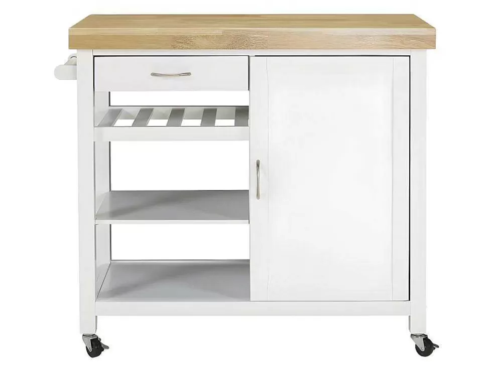 Vente-unique Carrinho De Cozinha Com Rodizios Skyler - 1 Porta E 1 Gaveta - Hevea* Móvel De Cozinha