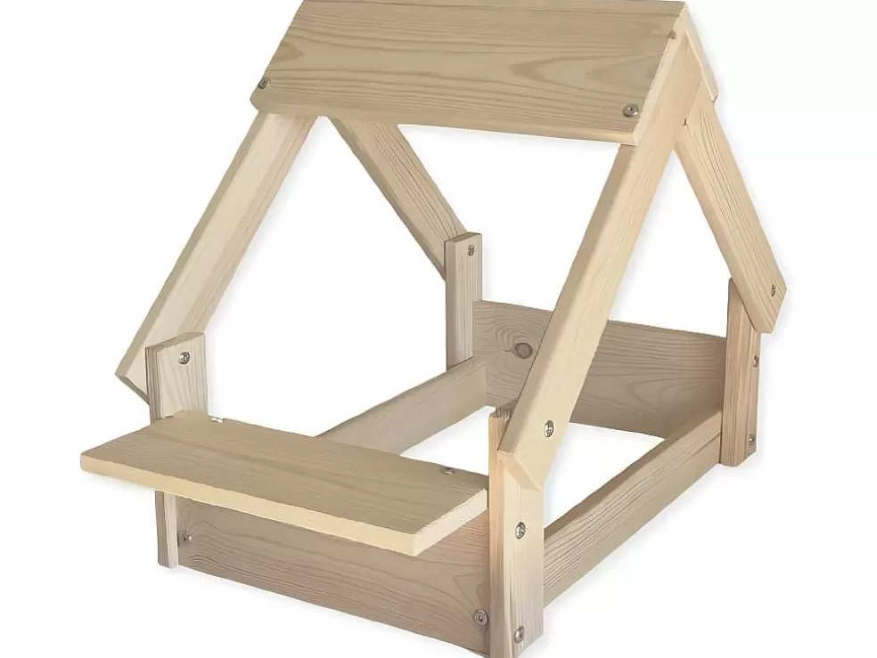 Skraut Home Casa Do Cao Cor Natural - Cama Com Estrutura Em Madeira Natural Fsc* Acessórios Para Animais De Estimação