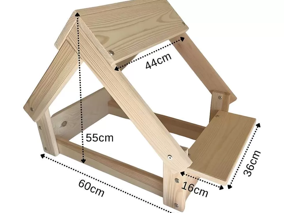 Skraut Home Casa Do Cao Cor Natural - Cama Com Estrutura Em Madeira Natural Fsc* Acessórios Para Animais De Estimação