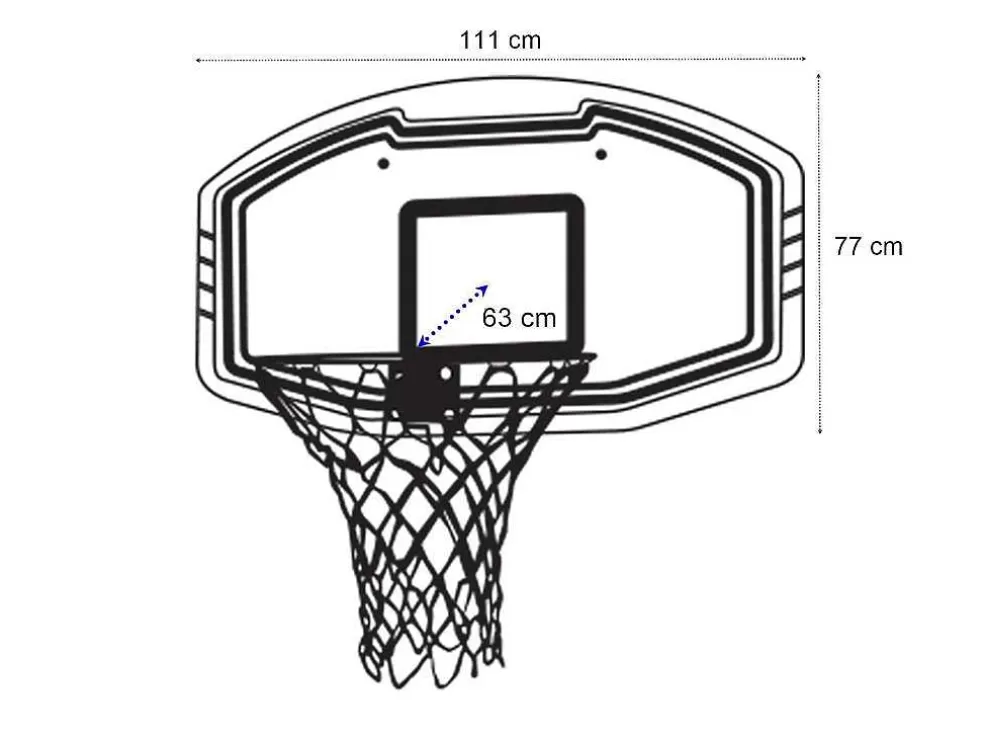 Vente-unique Cesto De Basquetebol De Parede Branco L111 X A77 Cm - Bemidji* Jogo De Exterior