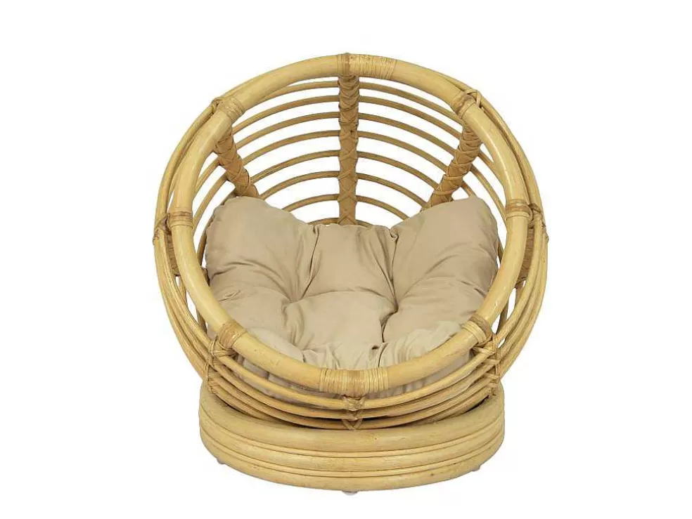 Vente-unique Cesto Redonda Para Animais Em Rotim C49,5 X A52 Cm Natural - Malabo* Acessórios Para Animais De Estimação