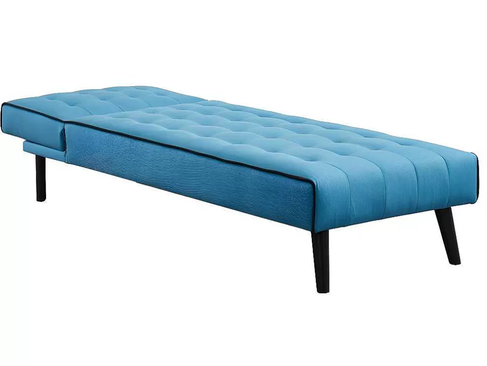 Vente-unique Chaise Longue Cama Em Tecido Azul E Contornos Pretos - Bayou* Chaise Longue