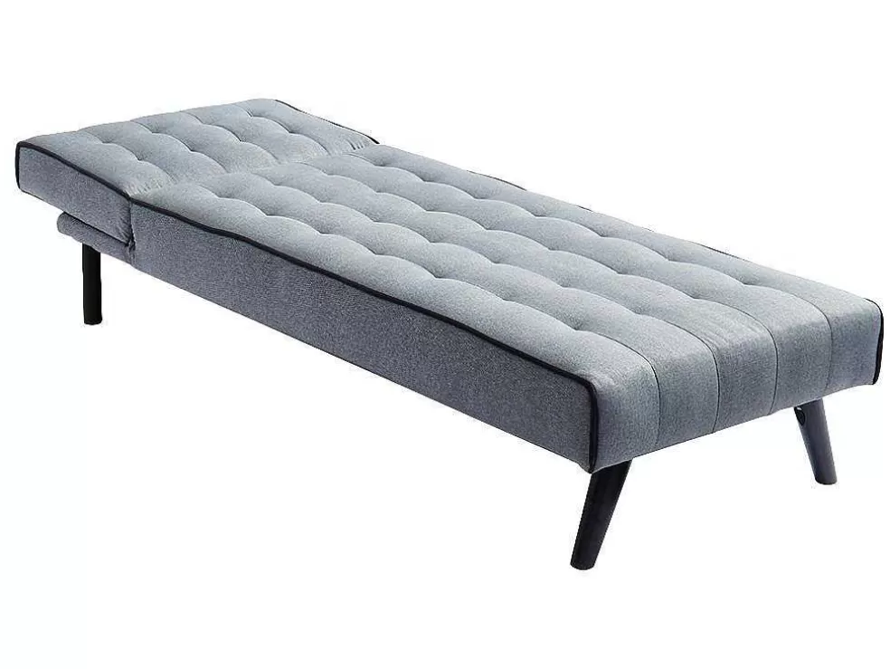 Vente-unique Chaise Longue Cama Em Tecido Cinzento E Contornos Pretos - Bayou* Chaise Longue