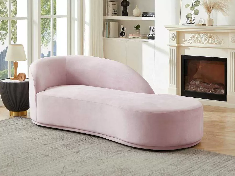 PASCAL MORABITO Chaise Longue Direita Veludo Cor-De-Rosa - Lonigo De * Chaise Longue