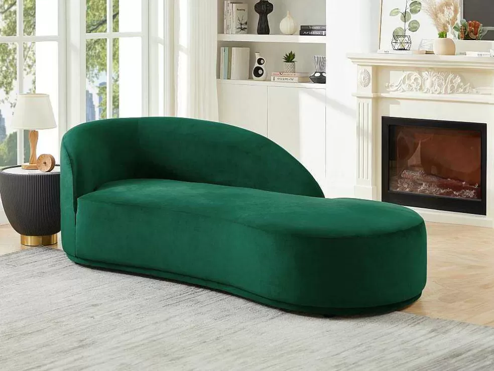 PASCAL MORABITO Chaise Longue Direita Veludo Verde - Lonigo De * Chaise Longue