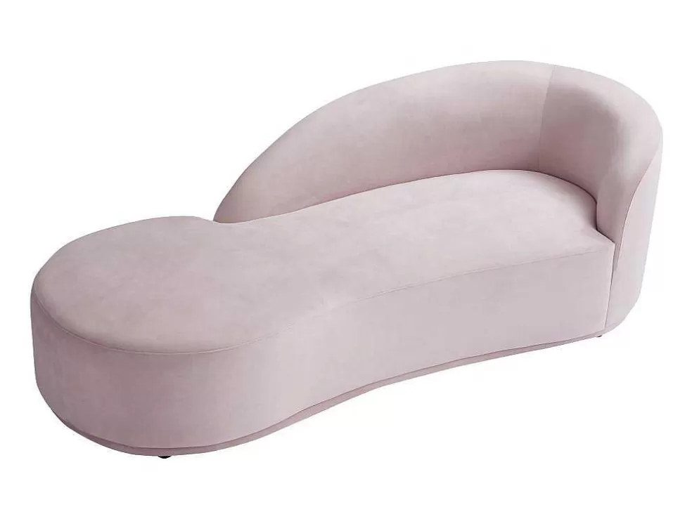 PASCAL MORABITO Chaise Longue Esquerda Veludo Cor-De-Rosa - Lonigo De * Chaise Longue